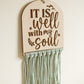 Bible Verse Hanging Macrame Sign Pastel Colours