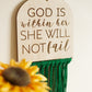 Bible Verse Hanging Macrame Sign Bright Colours - Kids Bible Verse