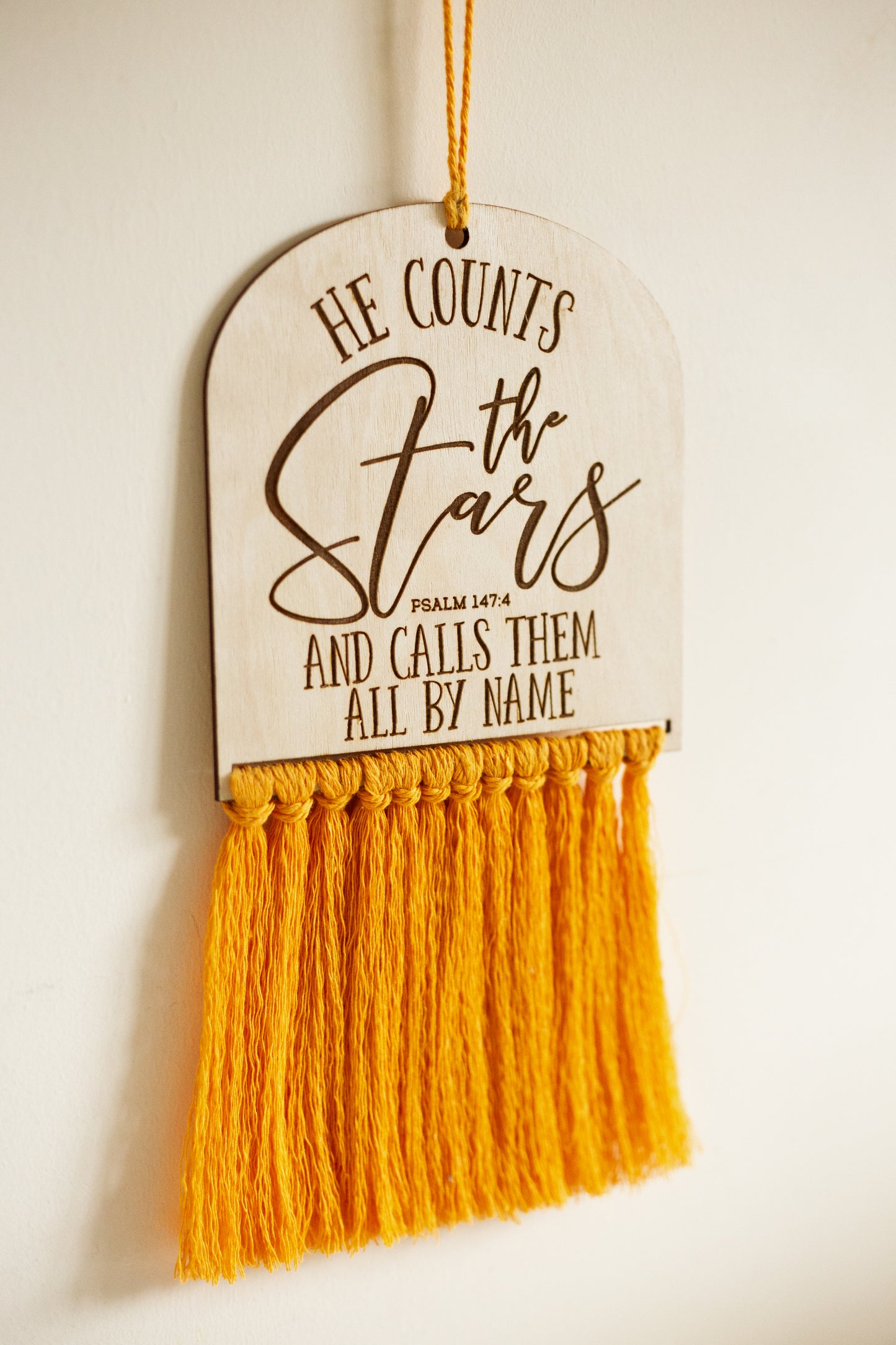 Bible Verse Hanging Macrame Sign Bright Colours - Kids Bible Verse