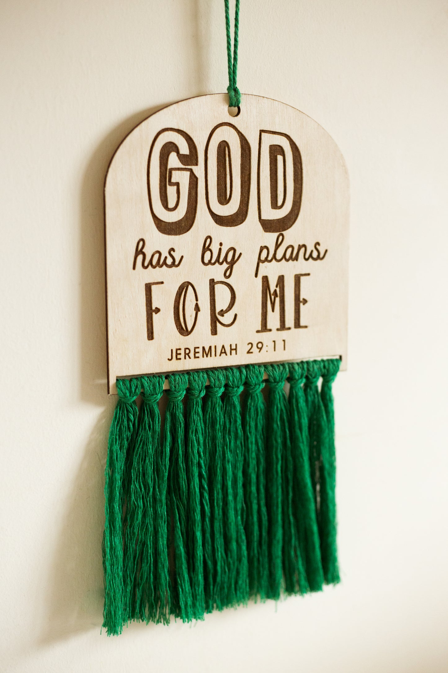 Bible Verse Hanging Macrame Sign Bright Colours - Kids Bible Verse