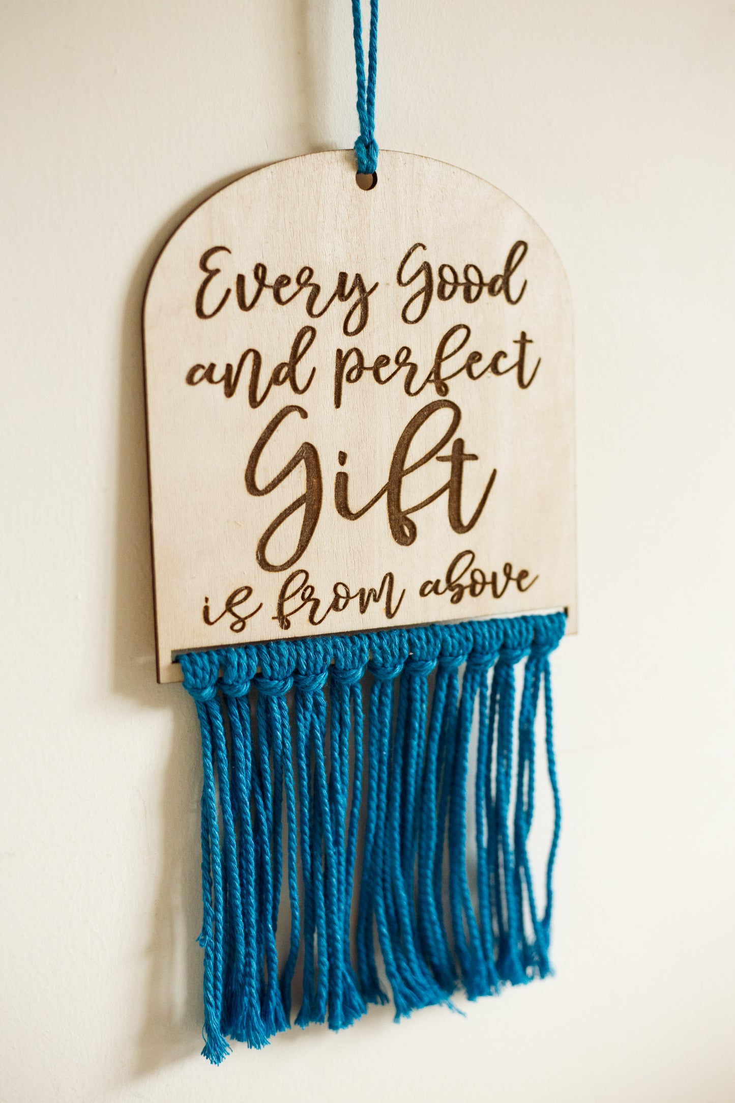 Bible Verse Hanging Macrame Sign Bright Colours - Kids Bible Verse