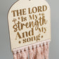 Bible Verse Hanging Macrame Sign Pastel Colours