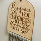 Bible Verse Hanging Macrame Sign Pastel Colours