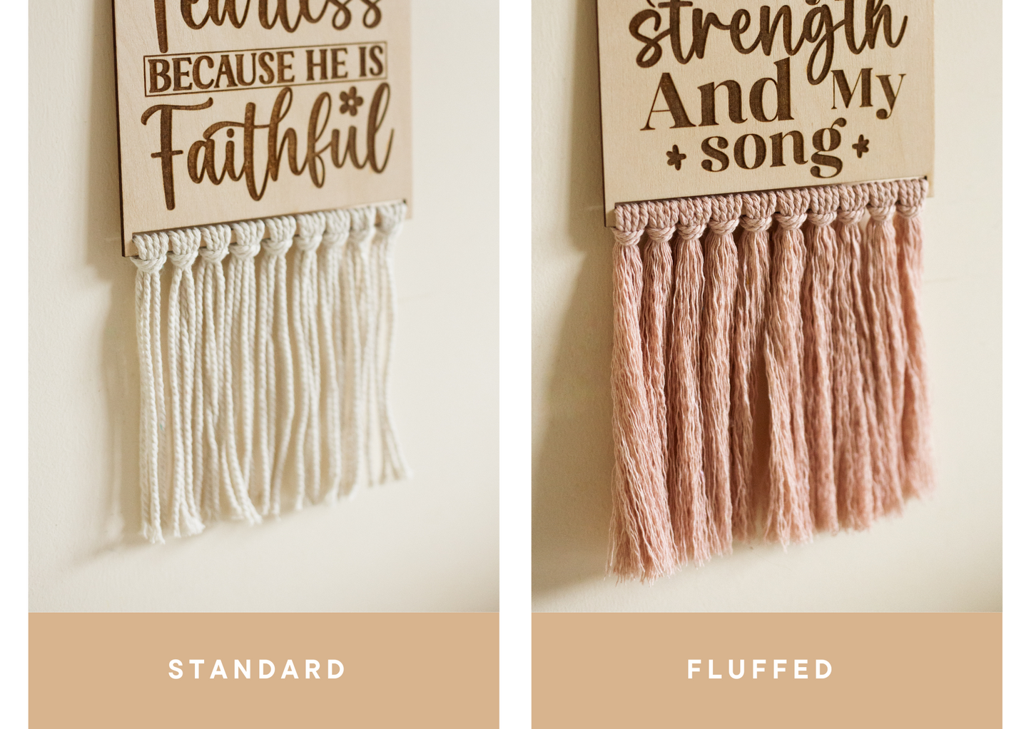 Bible Verse Hanging Macrame Sign Pastel Colours