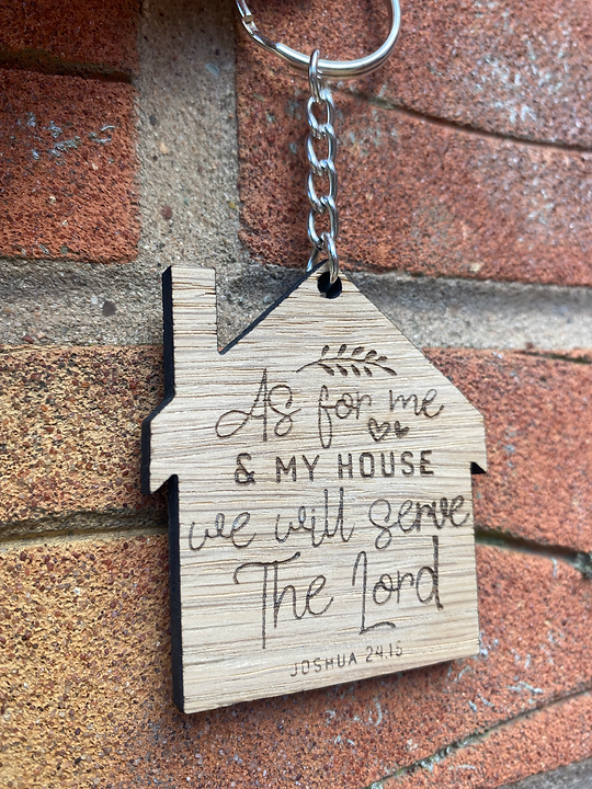 As for me and my House Oak Keyring