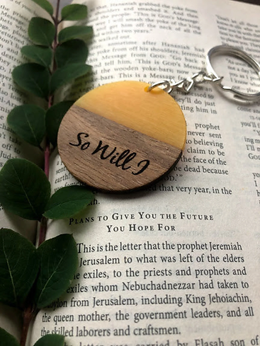 Personalised Colour Resin Bible Verse Key Ring