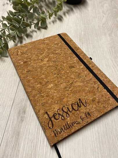 Personalised A5 Lined Cork Notebook