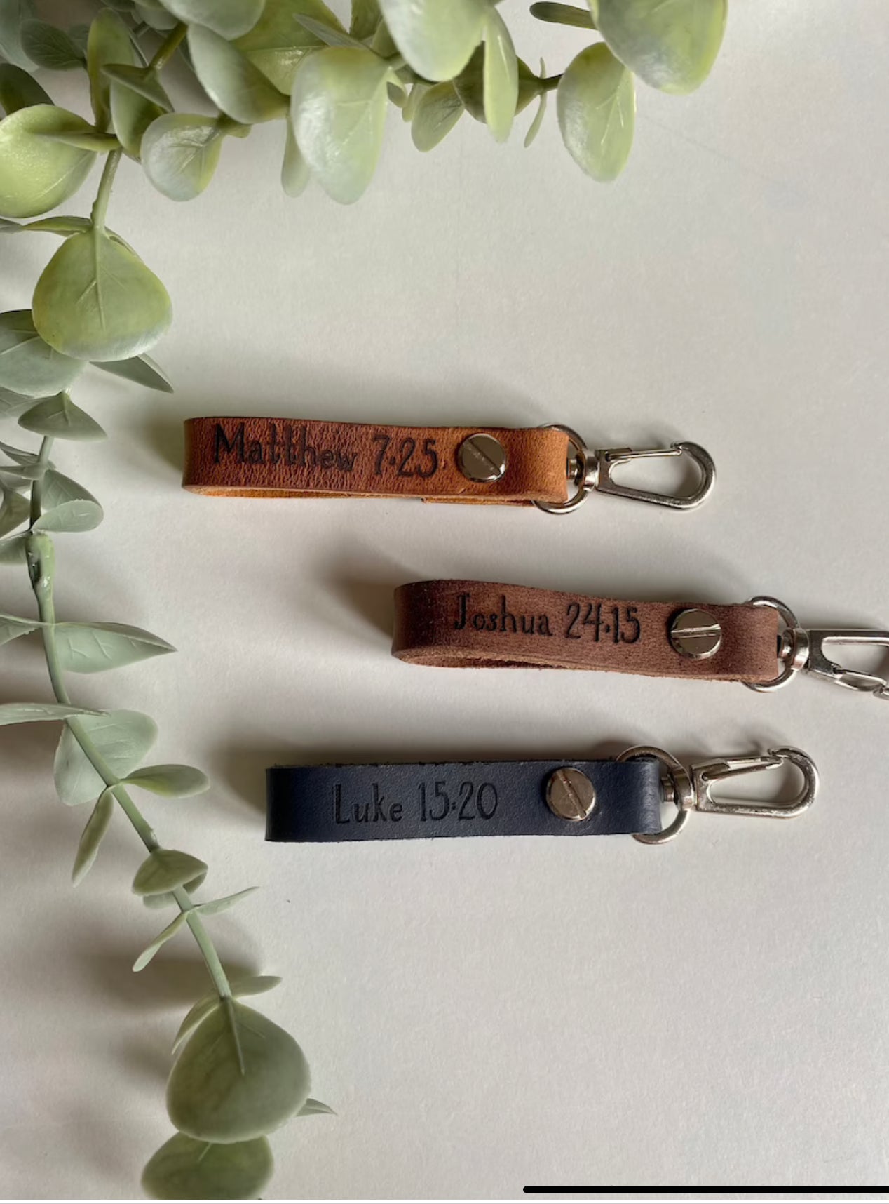 Personalised Leather Keyring