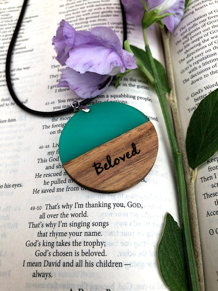 Personalised Wood and Resin Necklace